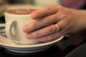 Coffee Cup and Engagement Ring